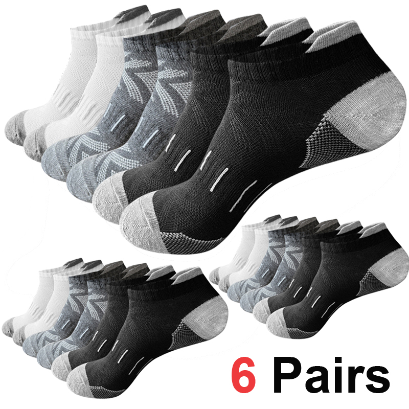 Ankle Sock Low Cut - 6/12 Pairs Cushioned Athletic Ankle Socks