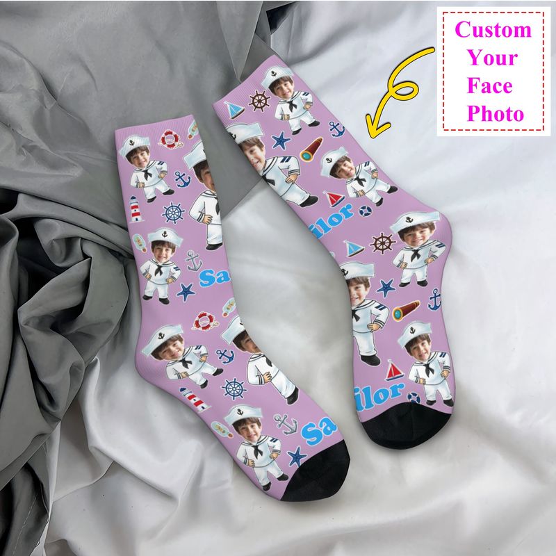 Dress Sock Men - Funny Sailor Nautical Captain Custom Dress
