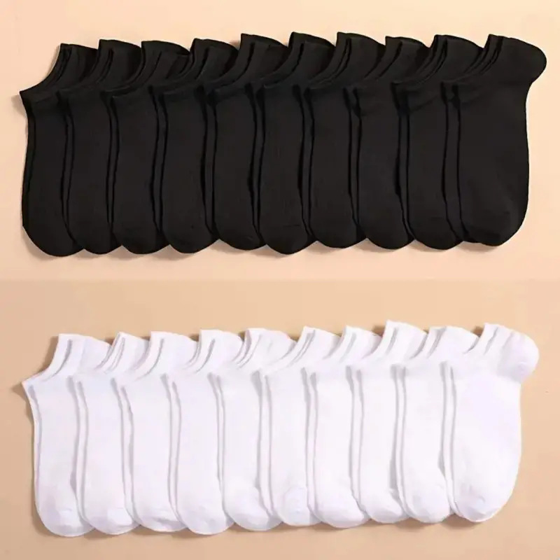 10 Pairs Bulk Black & White No - огляд і ціна Ankle Sock Low Cut