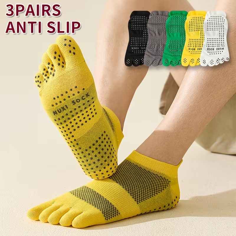 Men's 3-Pair Toe Socks Anti-Sl - огляд і ціна Grip Sock Yoga