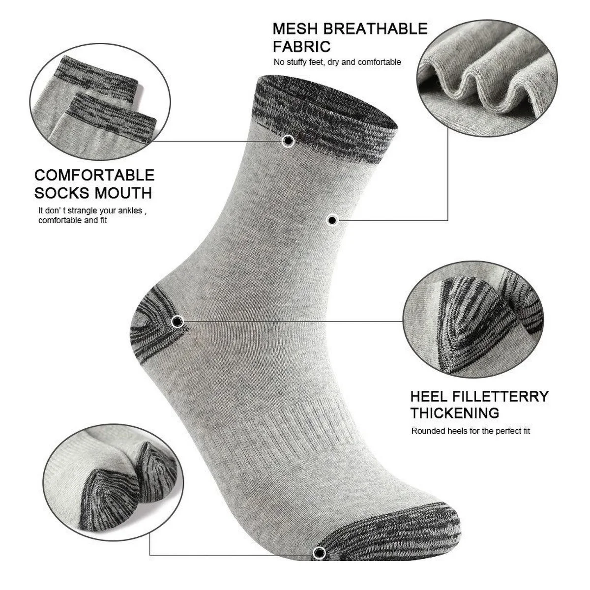 1/5 Pairs Men's Athletic Socks - огляд і ціна Athletic Sock Cushion