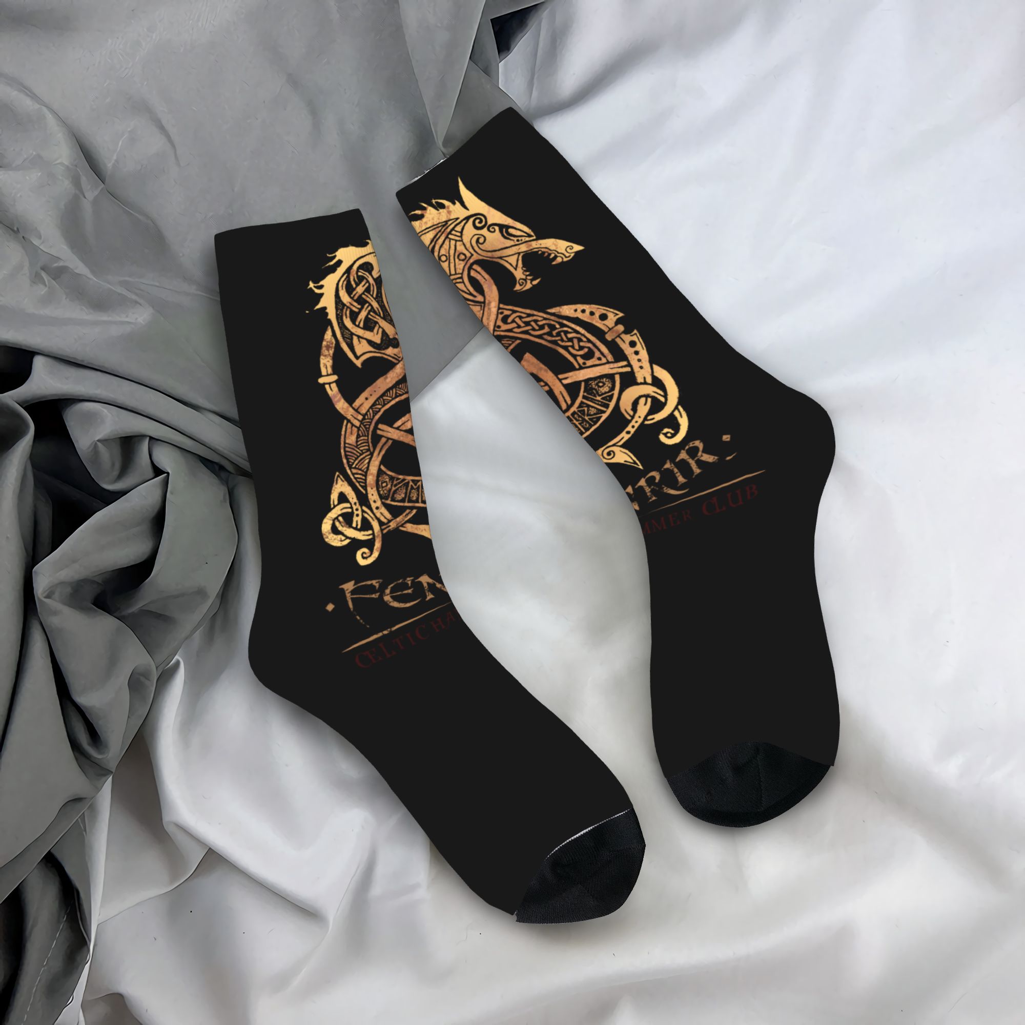 Custom Viking Valhalla Fenrir  - огляд і ціна Dress Sock Men