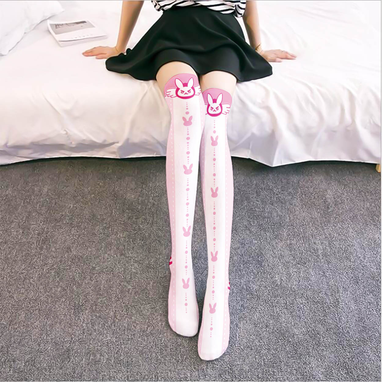Game OW D.Va Cartoon Printed K - огляд і ціна Silk Sock Bamboo