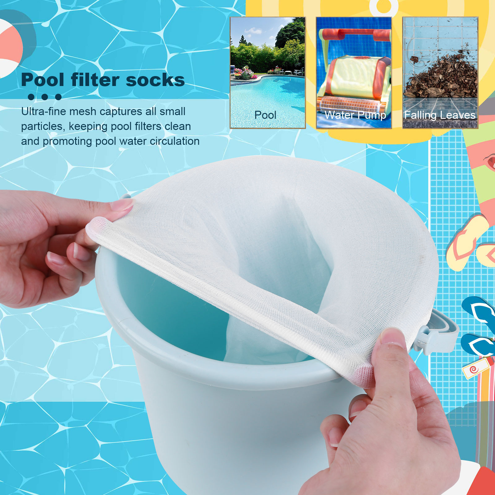 100-5PCS Pool Skimmer Socks El - огляд і ціна Sock Organizer Tray