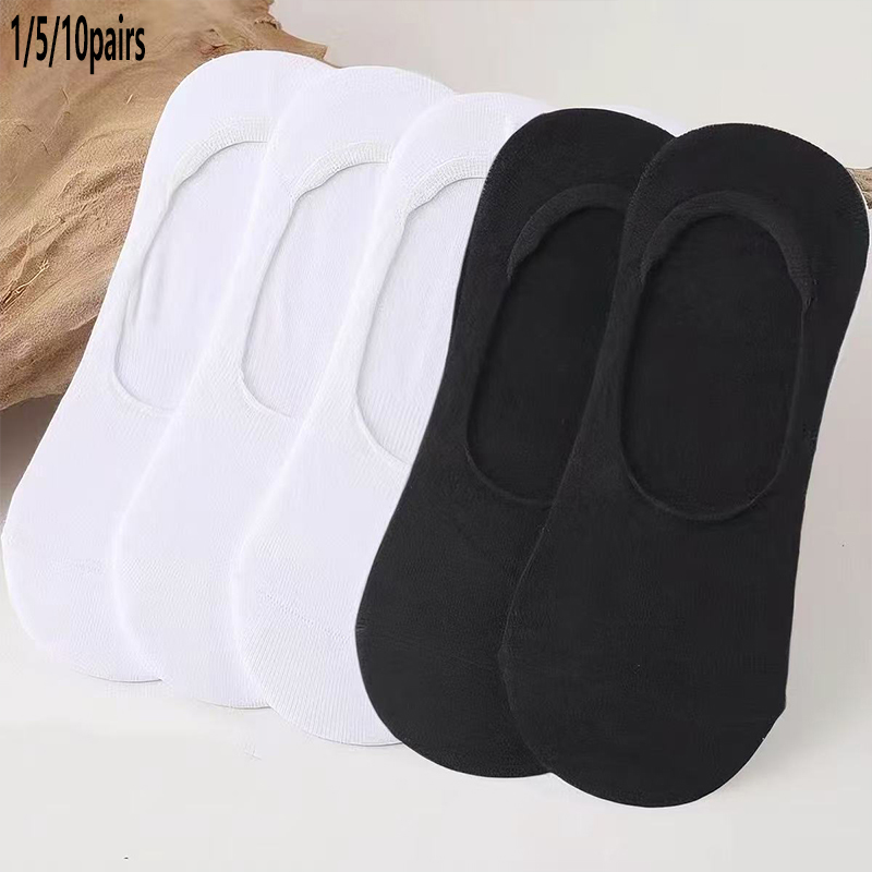 1/5/10 Pairs B&W No Show Socks - огляд і ціна No Show Sock Women