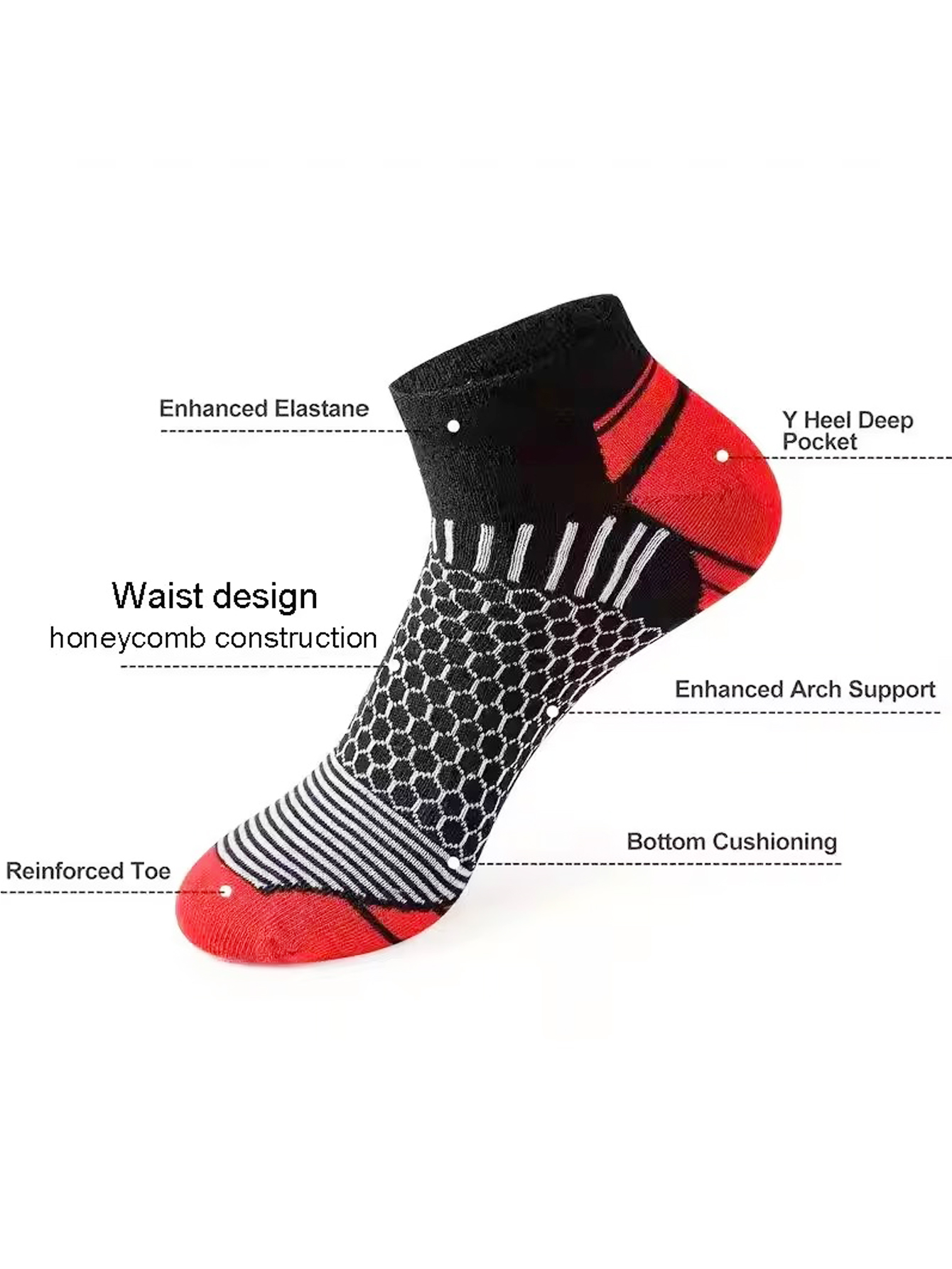 6 Pairs Men's Honeycomb Mesh A - огляд і ціна Ankle Sock Low Cut